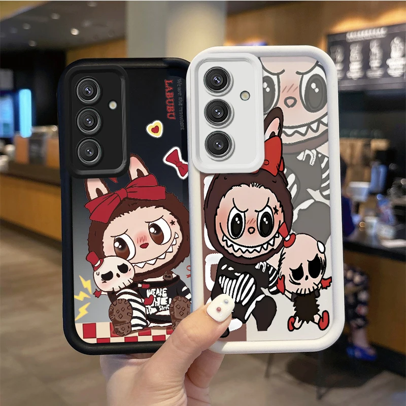 Popular P-Pop Mart Labubu Cartoon Phone Soft Case for Samsung Galaxy S25 S24 S23 S21 Ultra Plus S25 S23 S20 TPU Shockproof Cover