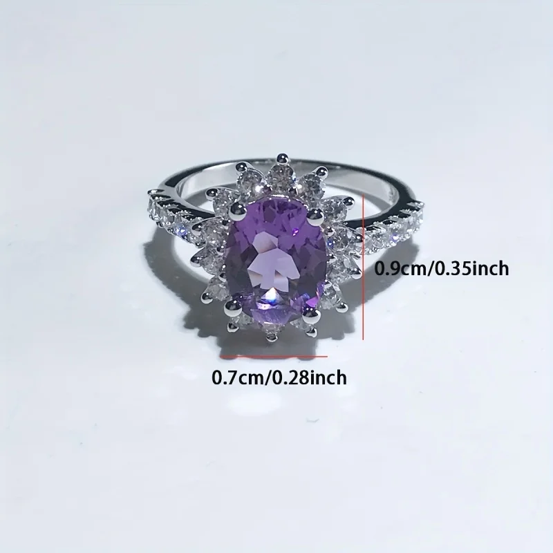 

Кольцо SGARIT изумрудной огранки с натуральным бледно-фиолетовым кристаллом для женщин, кольцо из стерлингового серебра 925 пробы, обручальное, Рождественский подарок