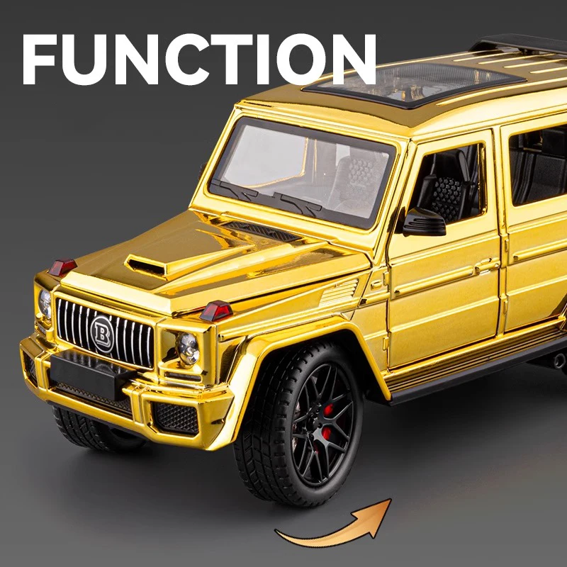 1:24 Benzs G63 AMG SUV Modello di auto in lega Suono e luce Tirare indietro Giocattolo per bambini da collezione Regalo di compleanno