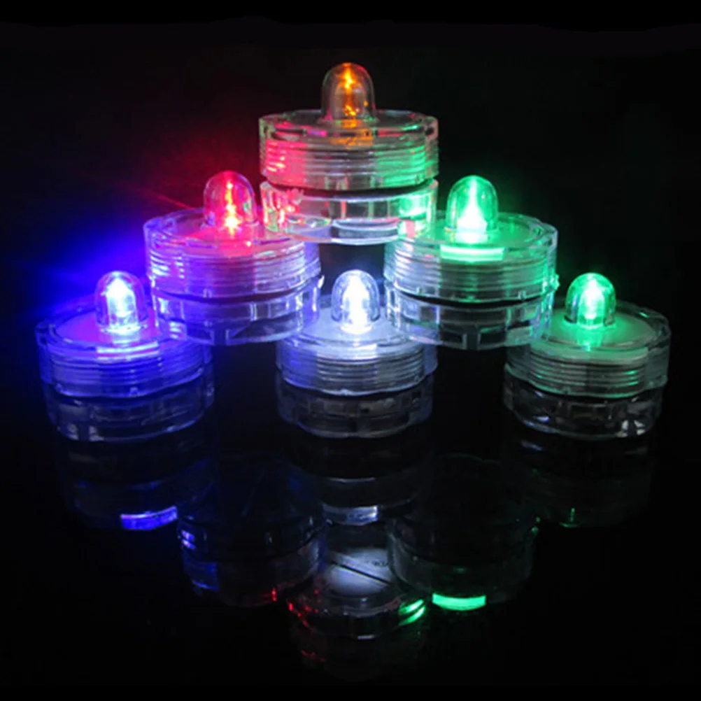 24 шт. водонепроницаемые подводные светодиодные фонари прозрачный пластиковый погружной светильник для бассейна, пруда, фонтана, освещение для свадебной вечеринки