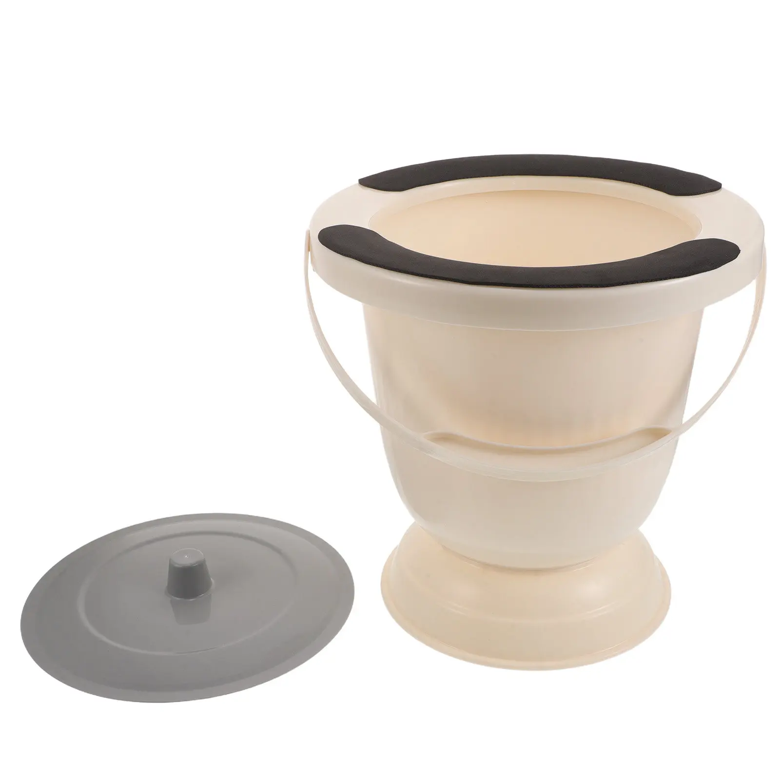 Portable Camping Toilet Bucket Plastic Chamber Pot with Lid Leak-Proof Urinal for Elderly Disabled Travel Bedside Use