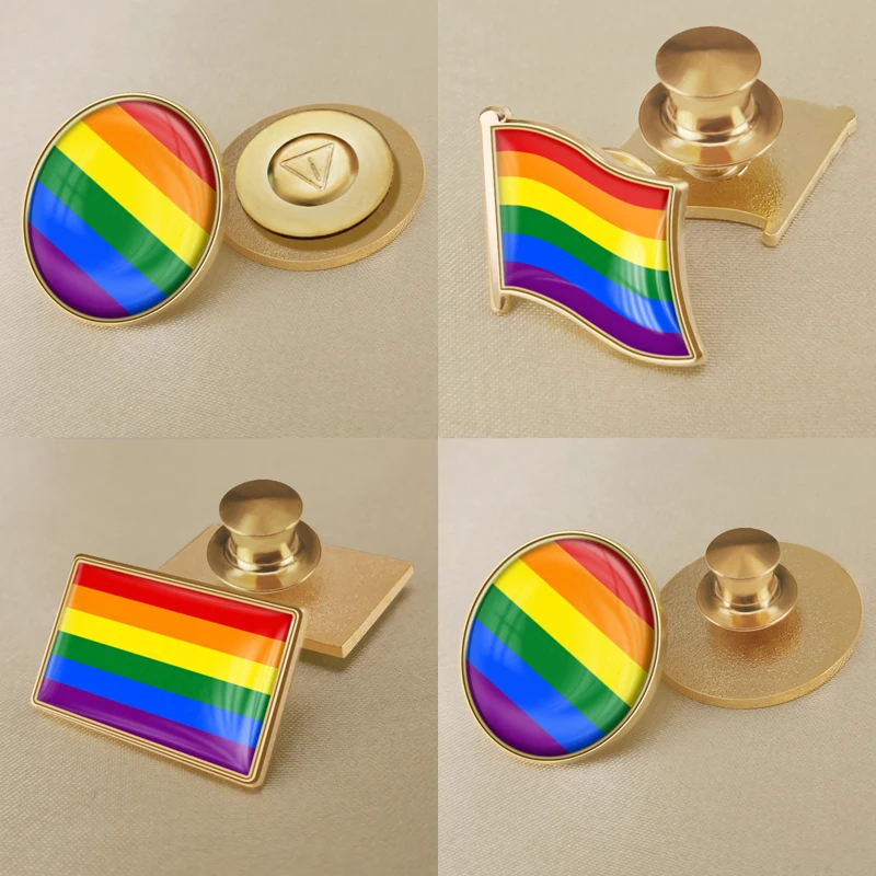 Rainbow Lesbian Gay Bisexual Transgender (LGBT) Pride Flag Brooch Badges Lapel Pins