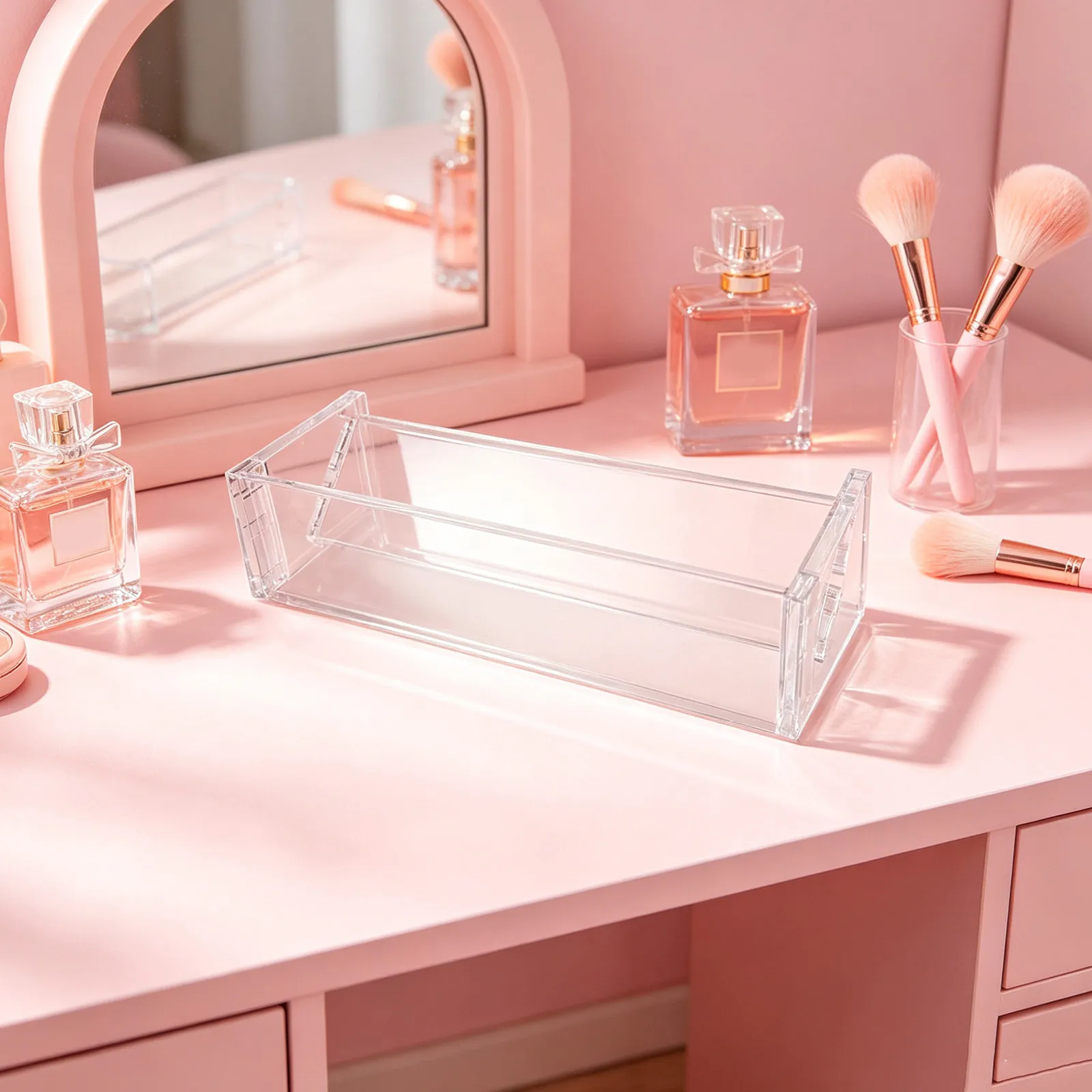 Transparent Lip Gloss Organizer Vertical Layered Lipstick Storage Rack for Vanity Bathroom Countertop