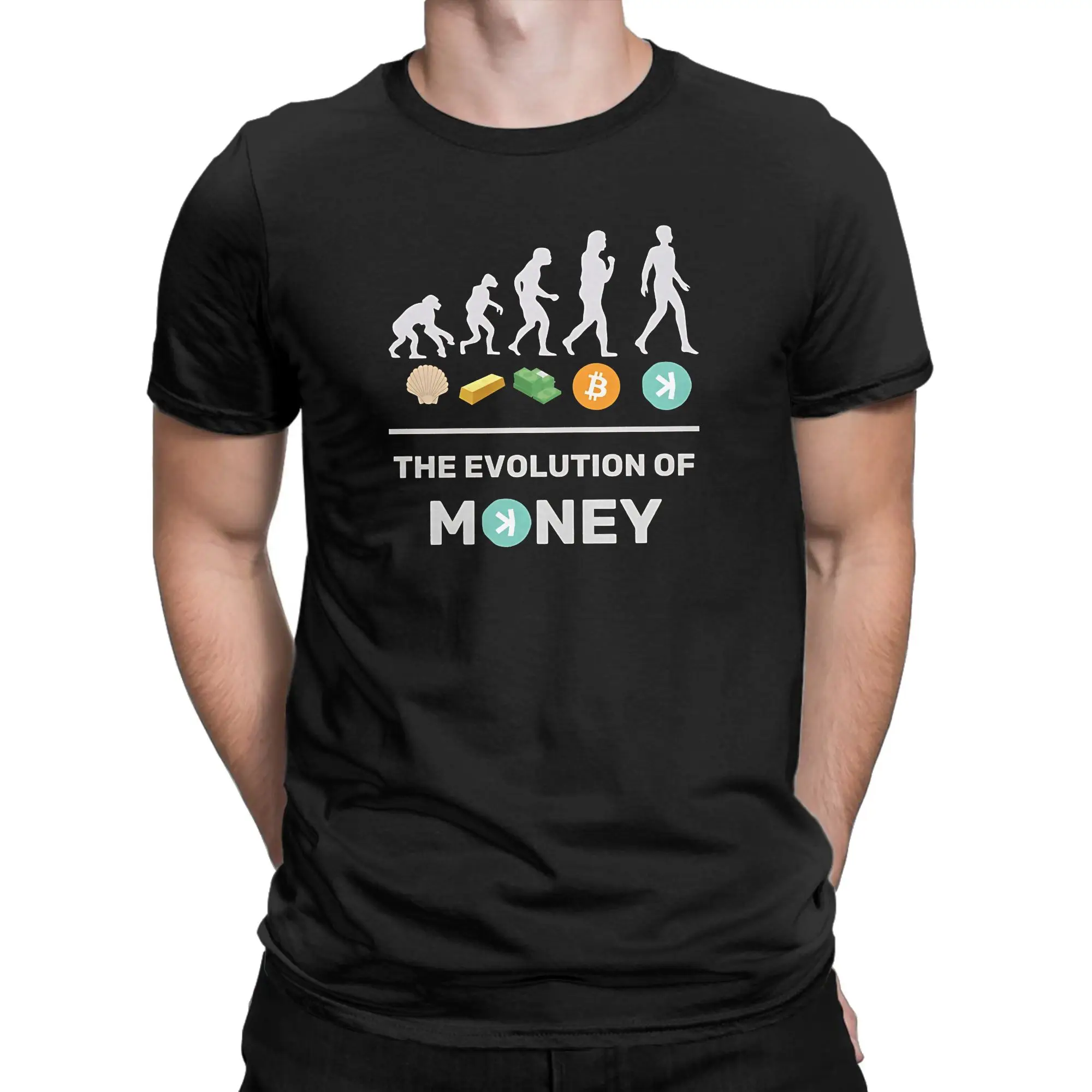 Kaspa The Evolution of Money Grey T-Shirt Men  Streetwear Cotton T-Shirts Summer O Neck Harajuku Tees Loose Big Size Clothes