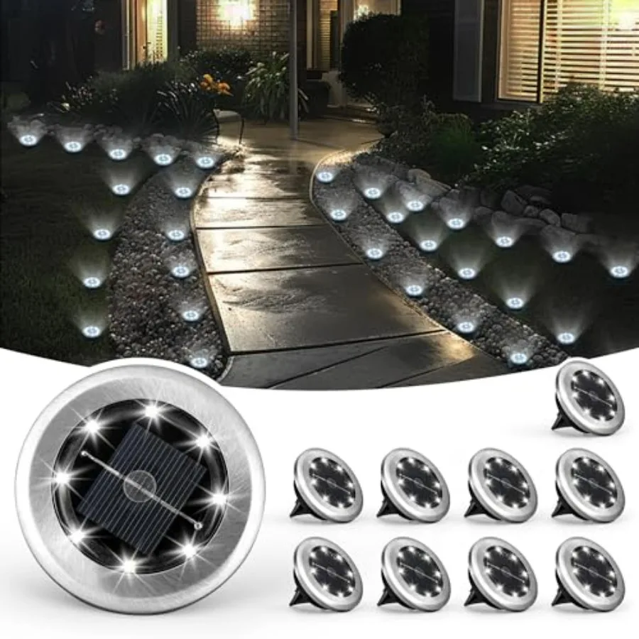 

Mini Solar Ground Lights, Solar Lights Outdoor Waterproof, Pathway Lights Solar Powered, Solar Garden Light, Landscape Lighting