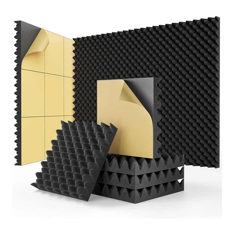 

24 Pack Self Adhesive Egg Crate Sound Proof Foam Panels 1X12x12inch, Acoustic Foam For Home And Studios Easy To Use