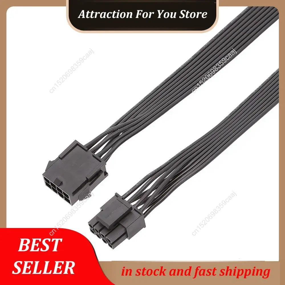 Hot Selling 2Pcs Computer Cable CPU 8Pin To 4+4 Pin Power Supply Extension Cable Cord Lead Sleeve Black 30Cm