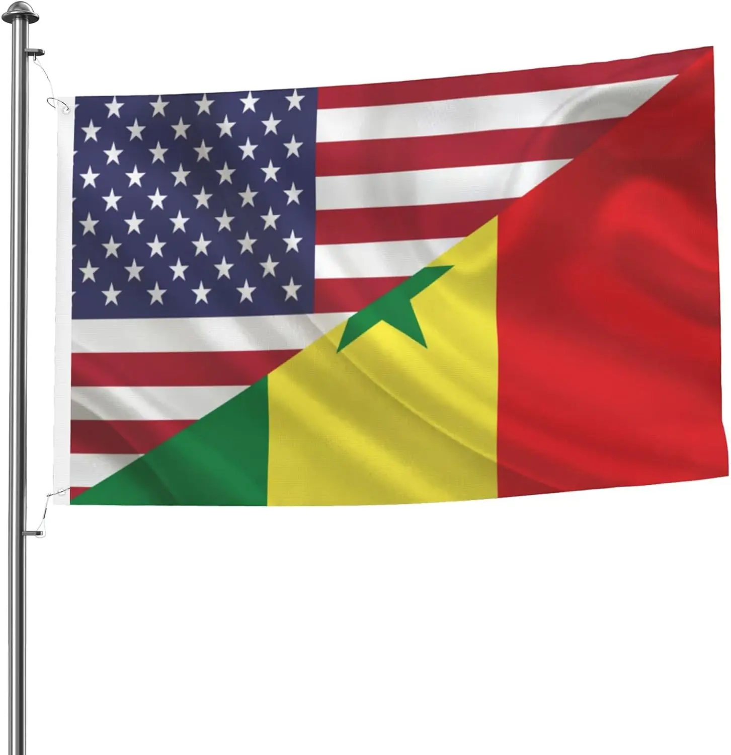 Flagnshow 100% Polyester US Senegal Friendship Flag