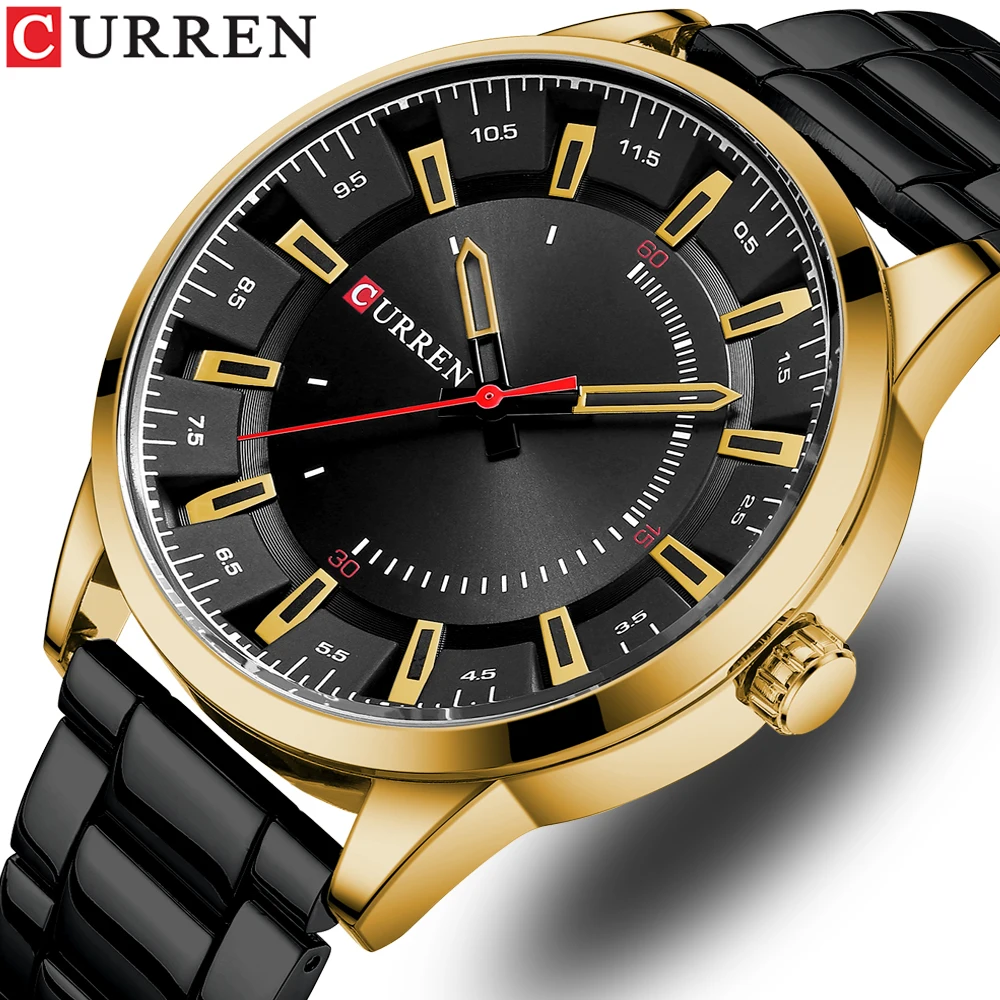 

CURREN New Wristwatches for Men Fashion Casual Simple Business Watch Stainless Steel Quartz Waterproof Sports Clock