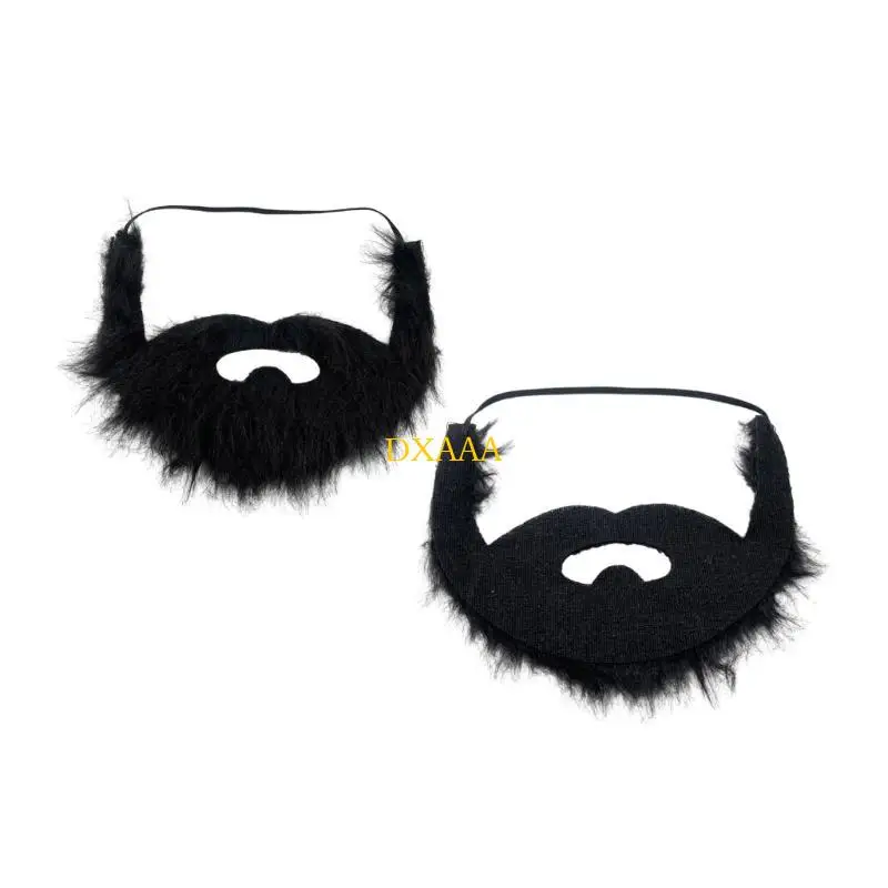 DXAA Halloween barba falsa com cinta elástica engraçada bigodes figurinos falsos engraçados, Halloween e barba