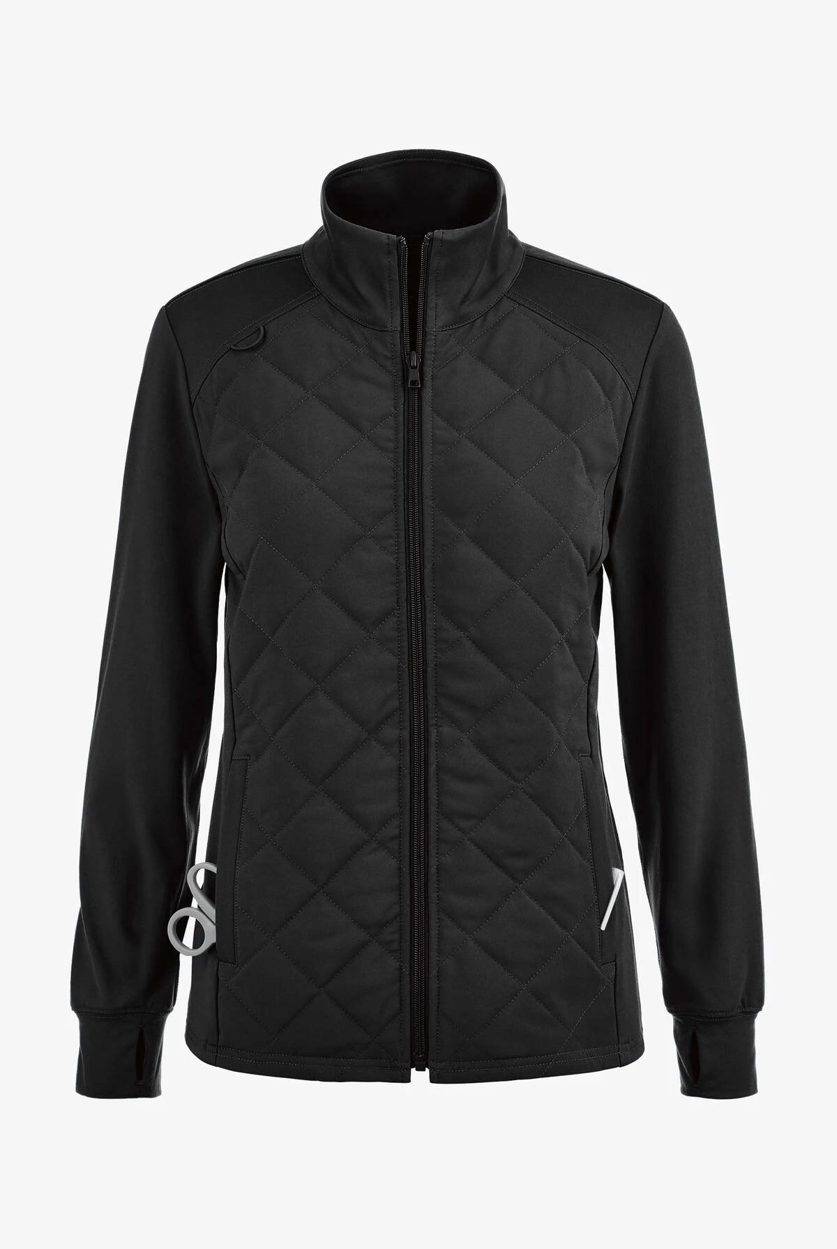 レディース秋冬キルティングスクラブジャケットフルジップタートルネック暖かい医療ユニフォーム（看護師と病院スタッフ向け）