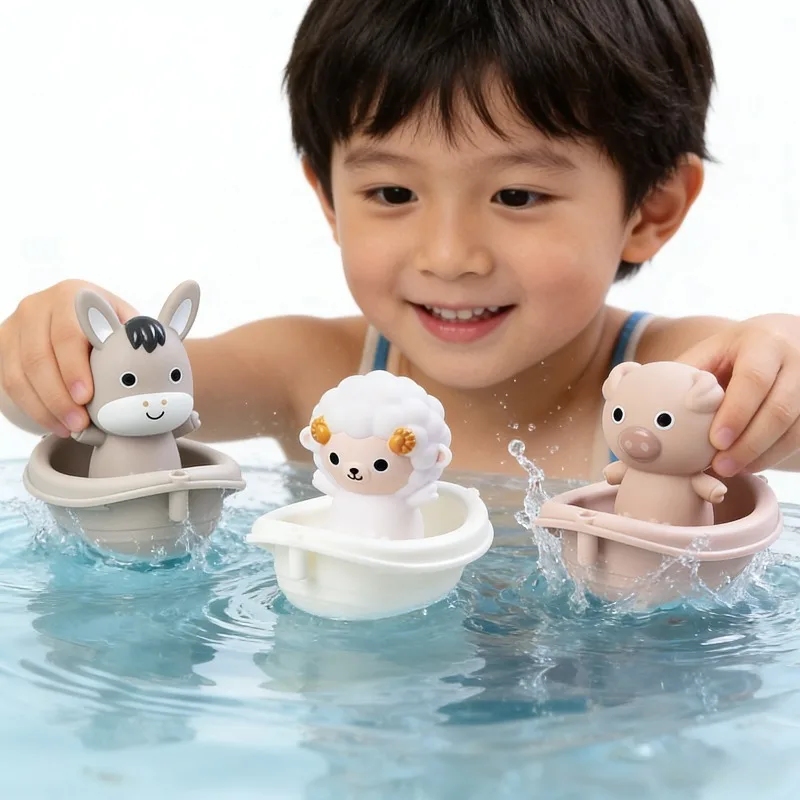 Children's Animal Shower Toys Detachable Baby Bathtub Games Multiple Gameplay Modes Finger Cots Toys Exercise Reaction Ability