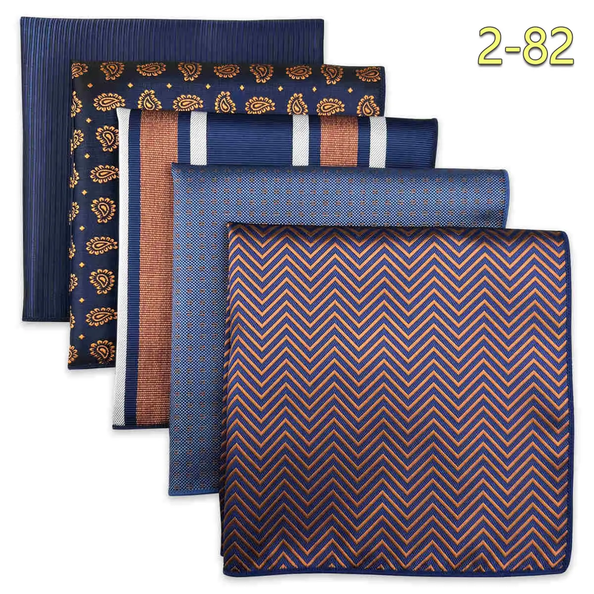 5 PCS Men's Pocket Square Set, Assorted Handkerchief Styles