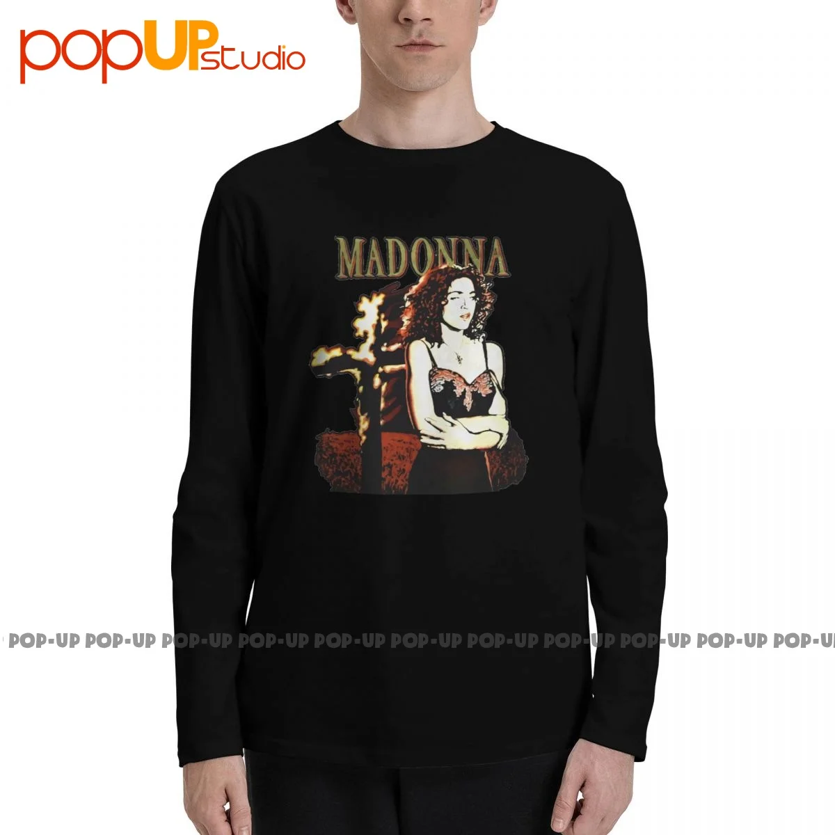 Madonna Like A Prayer 1989 Reprint Long Sleeve T-Shirts T-shirt Tee Vtg Casual Splicing High Quality