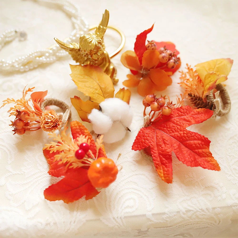 

Хэллоуин тыква пряжка для салфеток День благодарения ресторан имитация листа украшение держатель для салфеток украшение обеденного стола