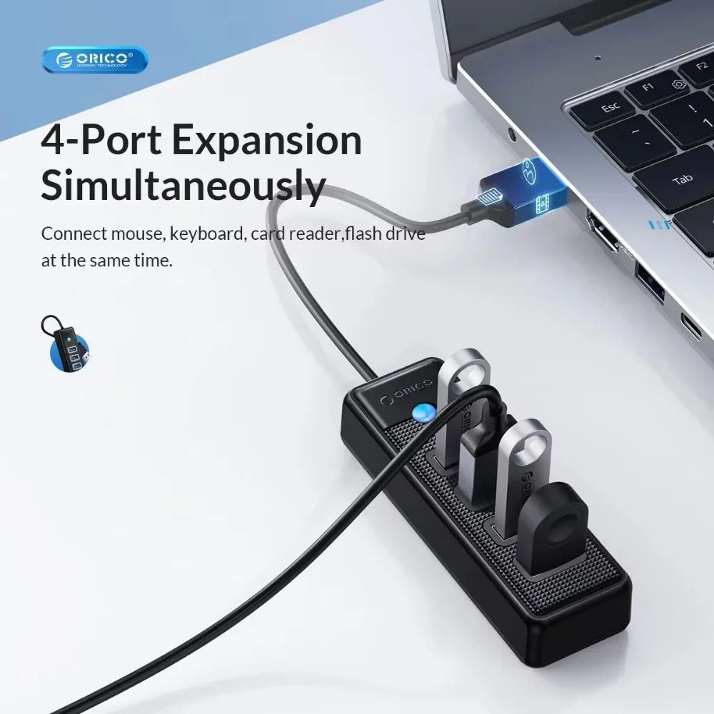 ORICO Hub USB 5Gbps USB 3.0 4 porte Ad alta velocità Mini USB Splitter Adattatore OTG per PC da scrivania Accessori per computer Hub Dock Station