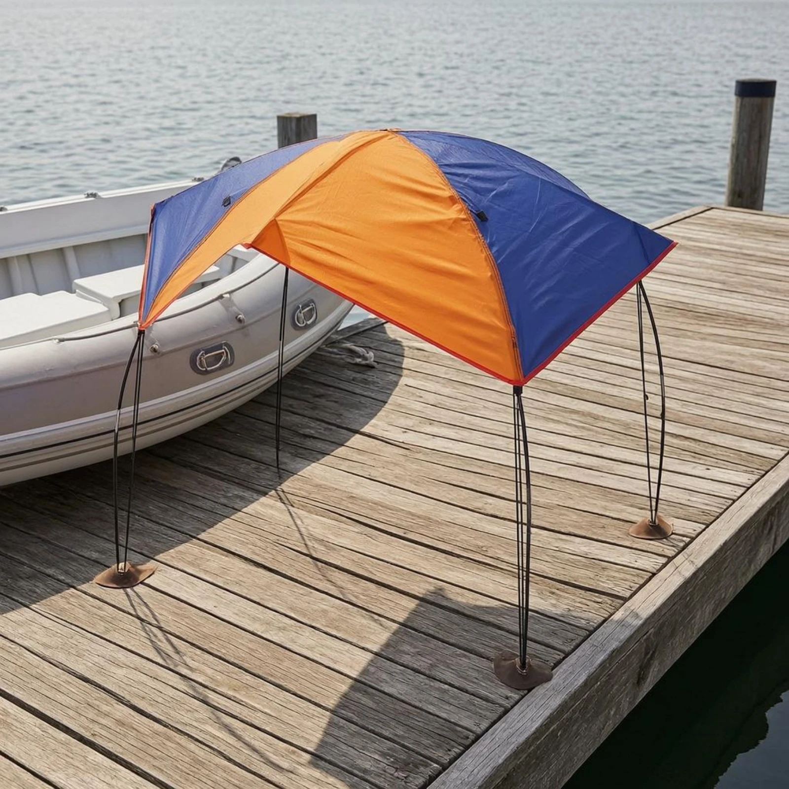 Inflatable Boat Sunshade Easy Install Foldable Boat Sunshade Lightweight Canopy Frame Sturdy Watercraft Shade for Boating - view 2