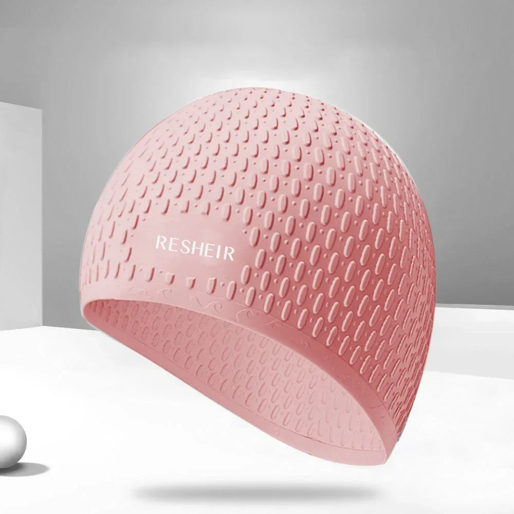 Ergonomische Badekappe zum Schutz der Ohrblase, rutschfeste Partikel, Wassersport, flexibel, wasserdicht, Premium-Silikon-Schwimmkopfabdeckung