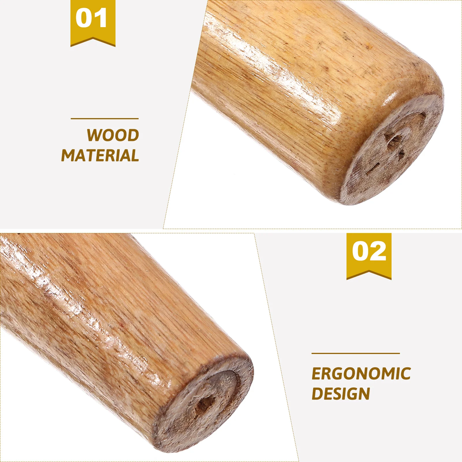 Wooden Handle Kitchen Knives Solid Wood Grips Replacement Chopping Knife Handle Long-lasting Use Tool Parts
