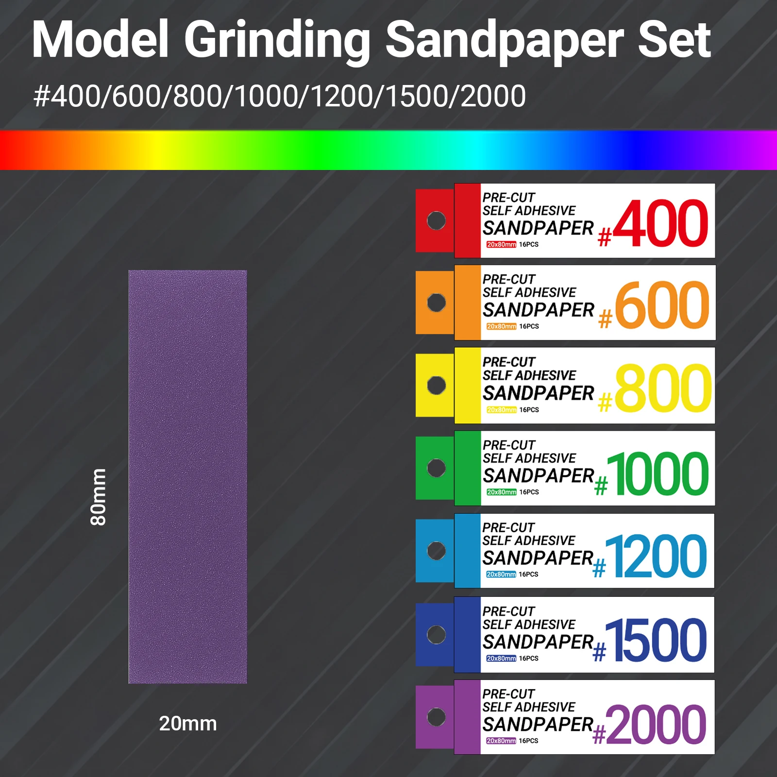 

Наждачная бумага для модели Joystar, самоклеящаяся наждачная бумага, 16 шт./кор., 80*20 мм, для профессионального моделирования, моющаяся и многоразовая.