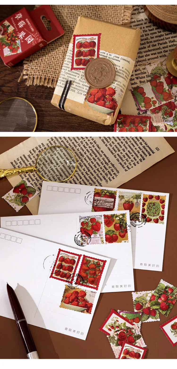 45 Pcs/Set Kawaii Strawberry Cheese Mini Paper Stickers for DIY Album Diary Scrapbooking Label Cute Stationery Decoration