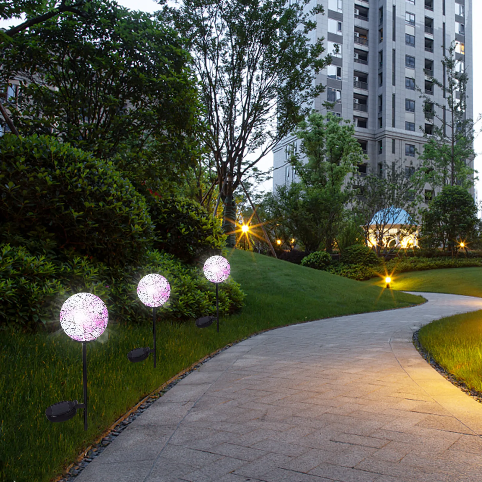 

Solar Gazing Balls Gardens Patio Decorations Outdoor Light Waterproof Lamp Lawn Globes outside Lights
