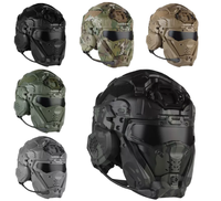 WoSporT New Tactical Assault Helmet + Goggles + Mask Modular Built-in Headset