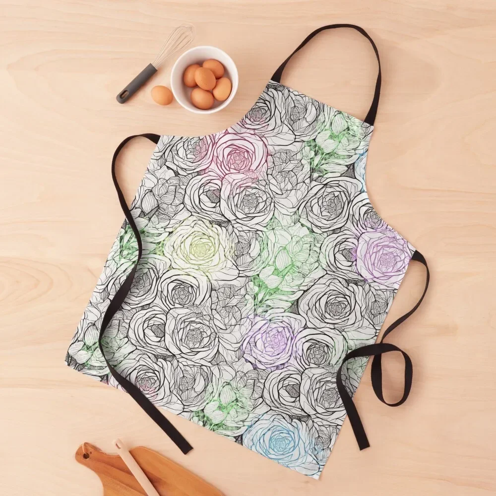 

Roses in Bloom Pattern Apron Cute Kitchen christmas decoration kitchen gadgets chefs Apron