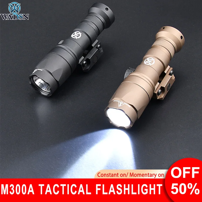 

Tactical Airsoft WADSN M300 M300A Weapon Light LED Constant On 400 Lumens Hunting Rifle Scout Flashlight For 20MM Picatinny Rail