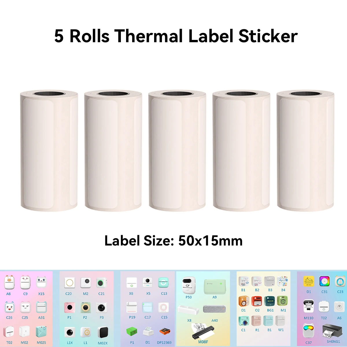 57mm Self-Adhesive Printable Sticker 15mm/30mm Labels Direct Thermal Labels Stickers for Pocket Thermal Printer