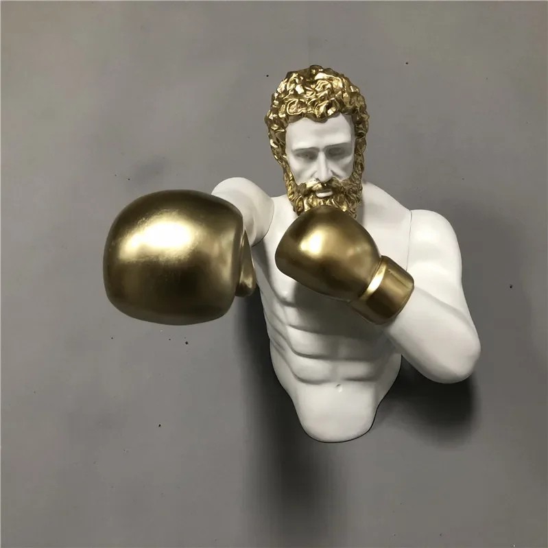 New Design factory customized Color Wall Hanging Modern 3D Boxing Man Sculpture for indoor Home wall decoration