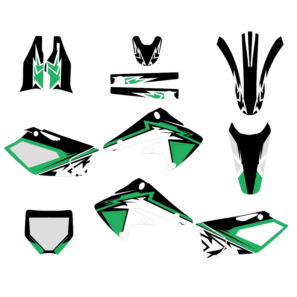 Full Set Off-Road Motorcycle Body Decals Graphics Kit for Kawasaki KXF 250 2004-2005 Custom Waterproof UV Durable Anti-Scratch