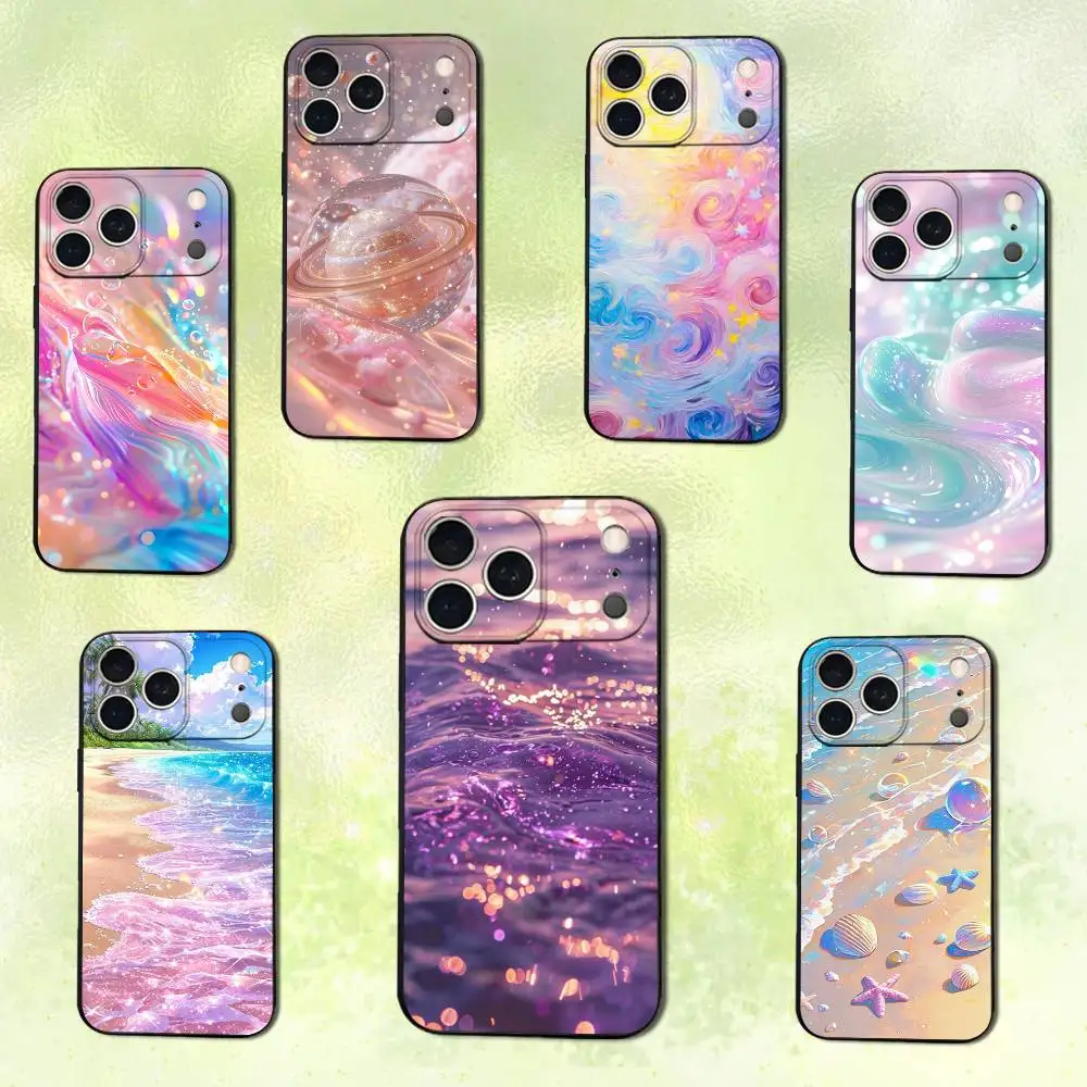 

Dreamy Art Landscapes Color Phone Case For iPhone 14,13,17,12,11,16,15,Plus,Pro Max,XS,X,XR,SE,Mini,Soft Silicone Black Cover