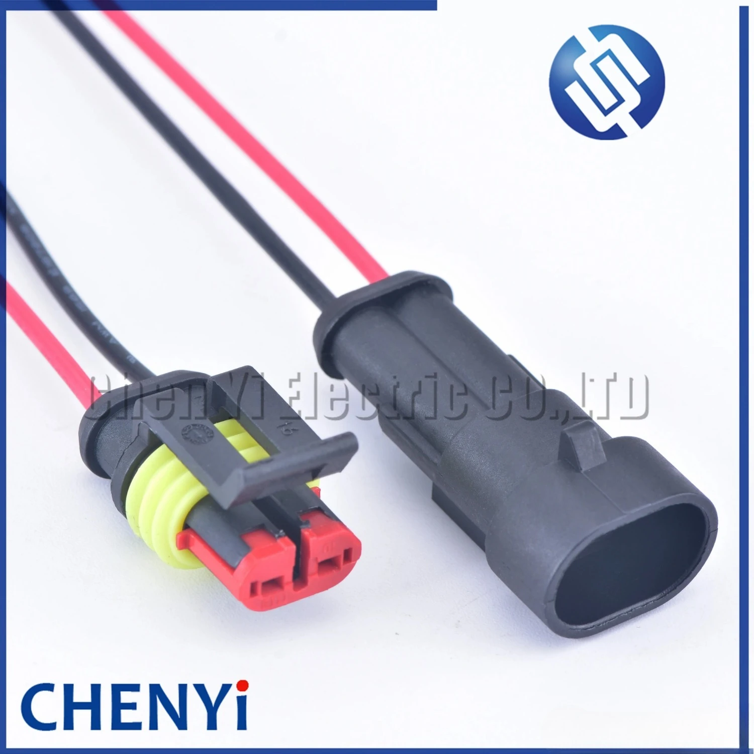 2-pinowe wodoszczelne złącze elektryczne samochodowe do aut, numer 282104-1 282080-1, z przewodem 15 cm 18AWG