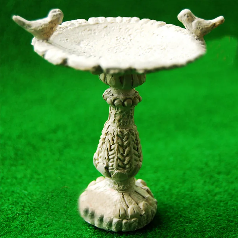 1:12 Dolls House Miniature Fairy Garden Furniture Resin Bird Bath Fountain Decor