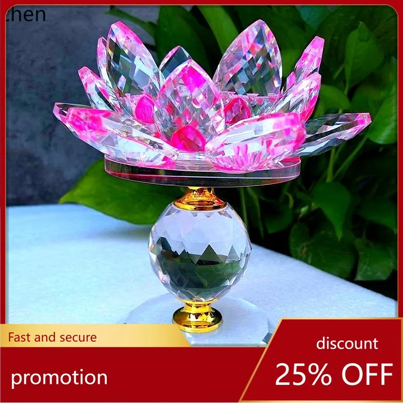Cz crystal alloy lotus candle holder ornament buddhist supplies home decoration crystal temple butter ornament