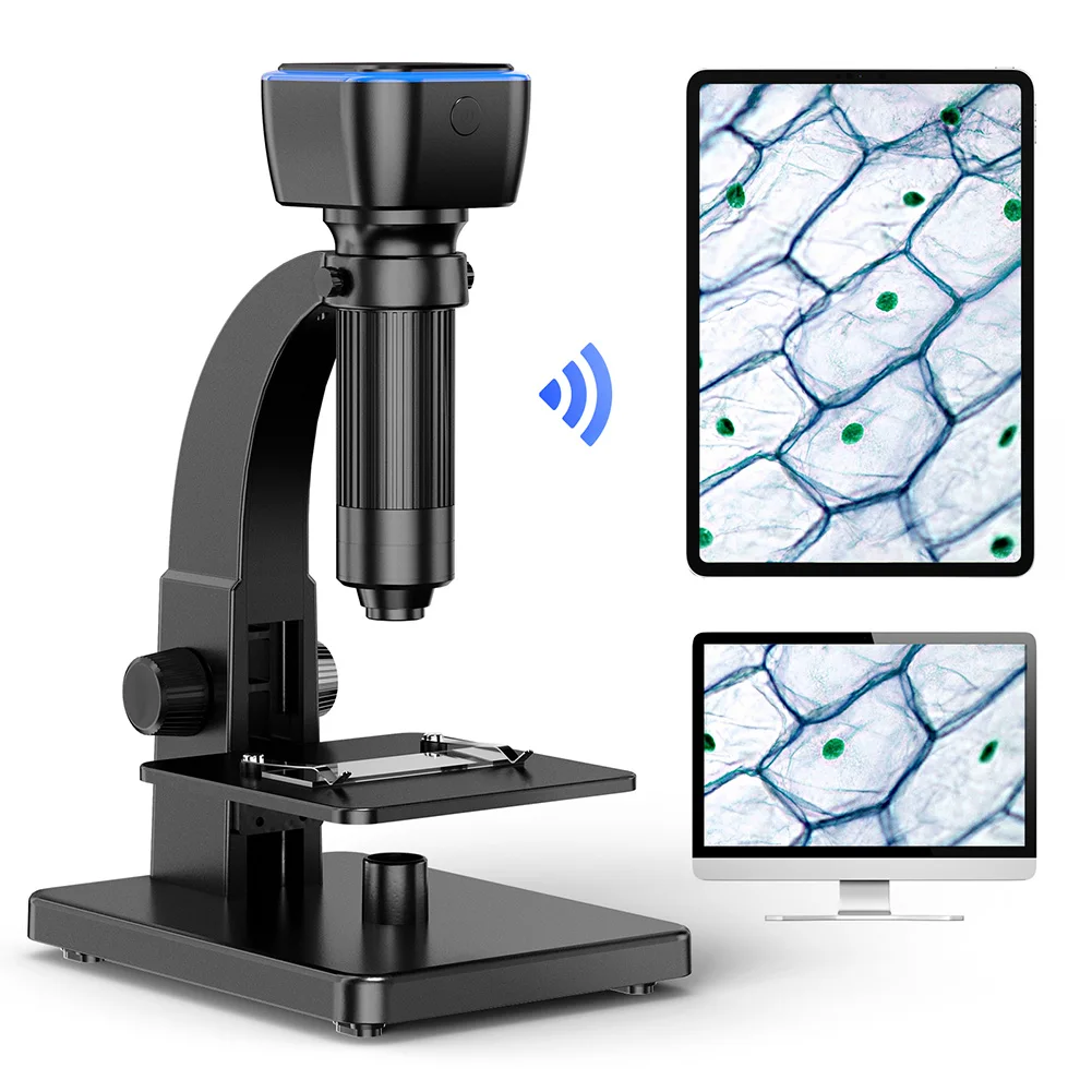 2000X HD Wireless Digital Microscope WiFi 5.0M Pixel Dual Lens Magnifying Glass for Electronic Welding Microscope Magnifier