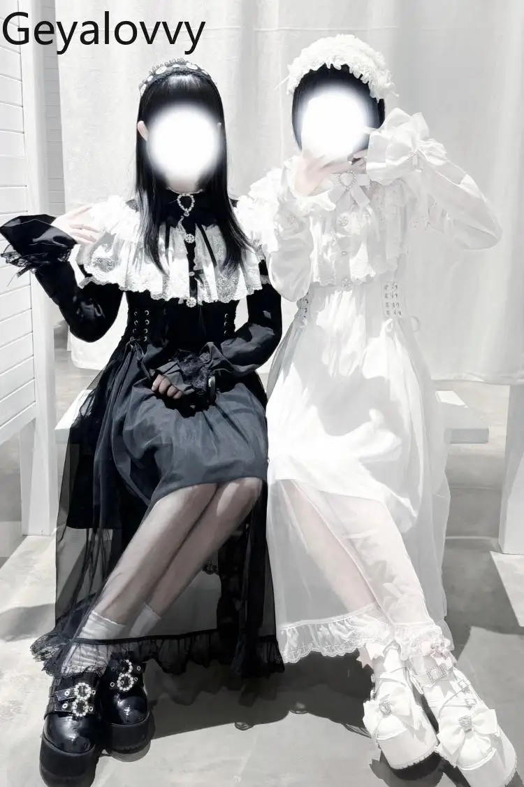 

Массовая накидка в японском стиле, платье без рукавов с короткими рукавами, милые универсальные длинные платья с воротником-стойкой и завязками на талии для девочек