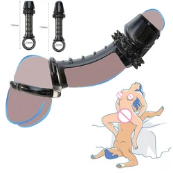 Penis Extender Delay Ejaculation Reusable Penis Sleeve Silicone Cover Enlargement Sex Toys For Men Semen Lock Ring Sex Shop 18+