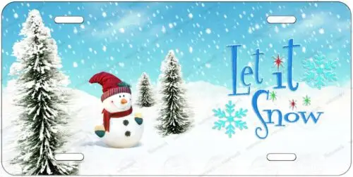 Christmas Let it Snow Winder Wonderland License Plate for Auto Car Truck Bicycle Aluminum