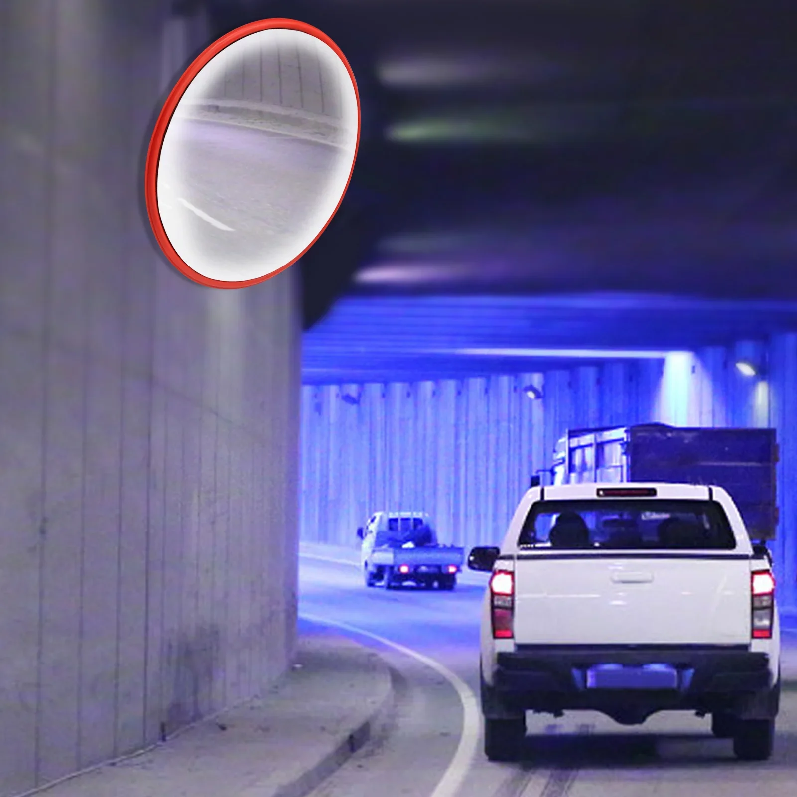 

Traffic Safety Mirror 24-Inch Convex Wide Angle Mirror 230° View PC Lens for Indoor Outdoor - Warehouse Blind Spot Corner Mirror