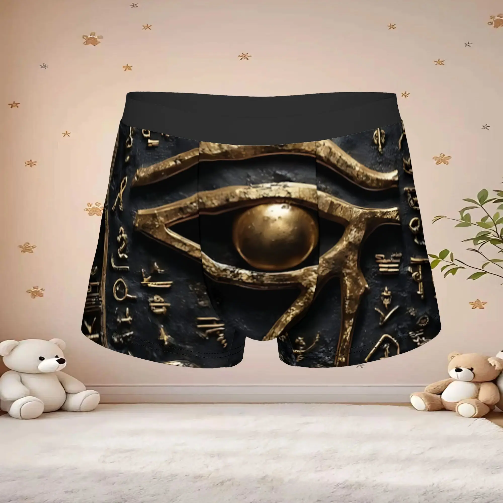 1pc Popular Ancient Egyptian Hieroglyph Pattern boxers  adults  Breathbale Panties Men's Underwear Ventilate Shorts Boxer Briefs