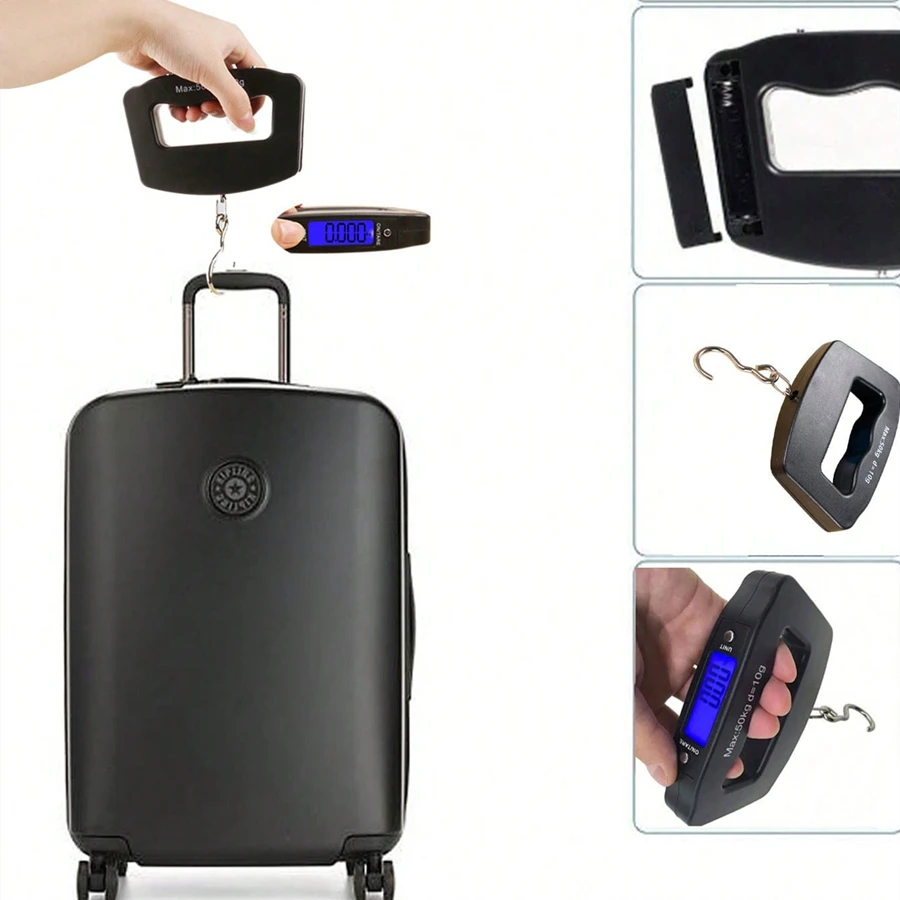 

Portable Scale Digital LCD Display 110lb/50kg Electronic Luggage Hanging Hook Suitcase Travel Baggage Bag Weight Balance Tools