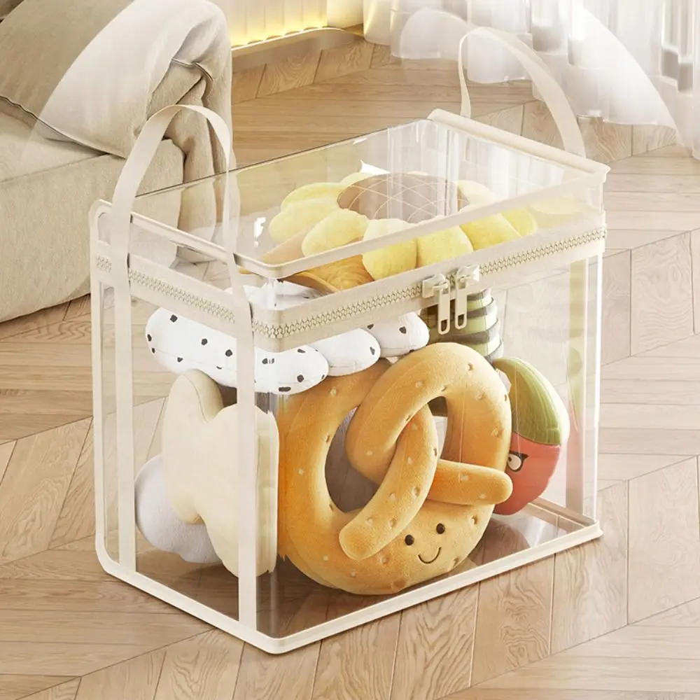 Transparent Visible Storage Bag Large Capacity Dustproof Clear Storage Case Moisture-proof With Zipper Handle Organizer Box