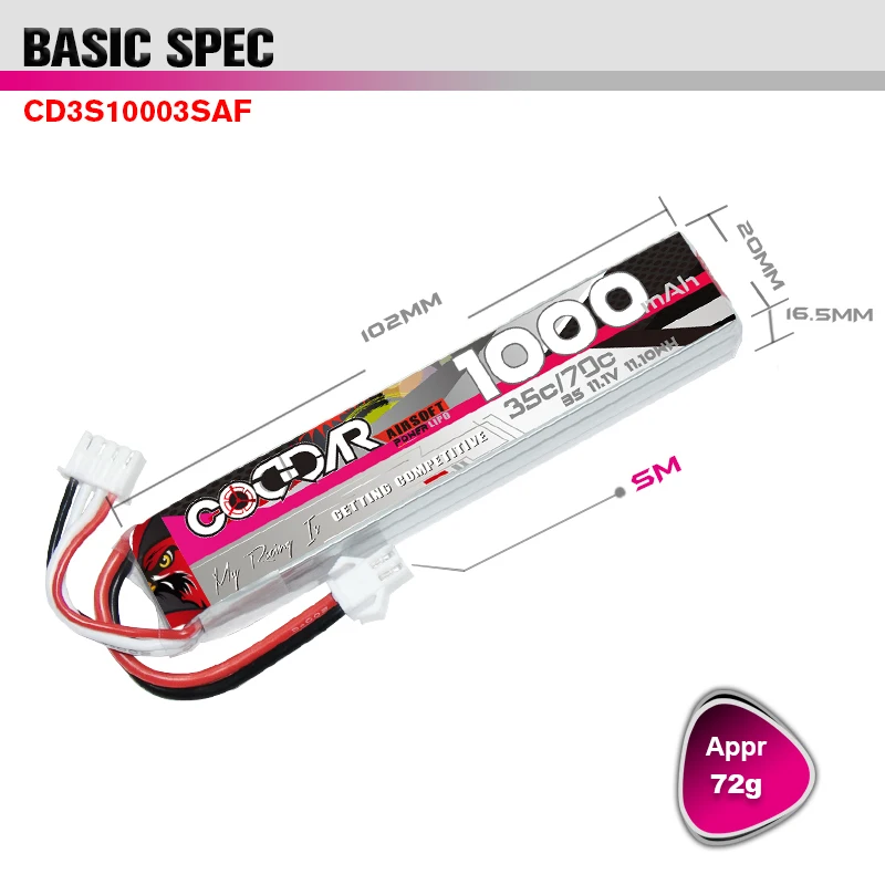 CODDAR 3S HV akumulator 1000mAh 1400mAh 35C/70C 3S 11.1V do akcesoria do pistoletów zabawkowych pneumatycznego Mini wiatrówka BB z wtyczką T/SM