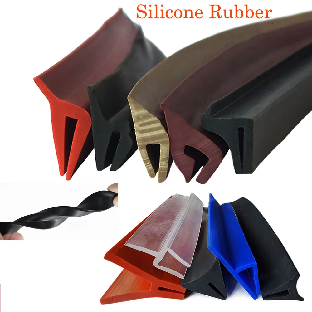 1/2/3/4/5M F U h Corner Shape Silicone Rubber Door Window Edge Banding Sealing Strip Shower Room Car Glass Metal Panel Seal Bar