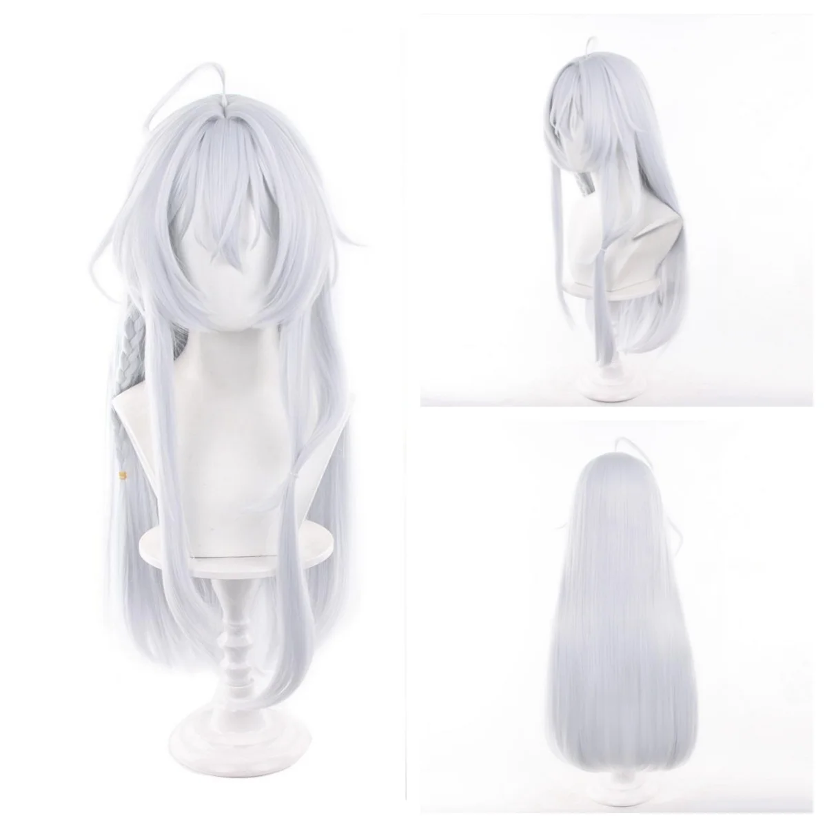 

Wandering Witch Elaina Cosplay Wig Silver Grey Gray Long Straight Hair Heat Resistant Wigs + Wig Cap