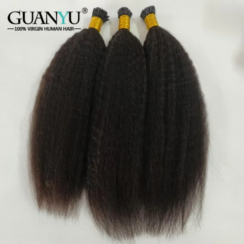 

Kinky Straight I Tip Наращивание волос Remy Монгольские волосы для женщин I-Tips 100 г Натуральные черные волосы с микролинками для салона