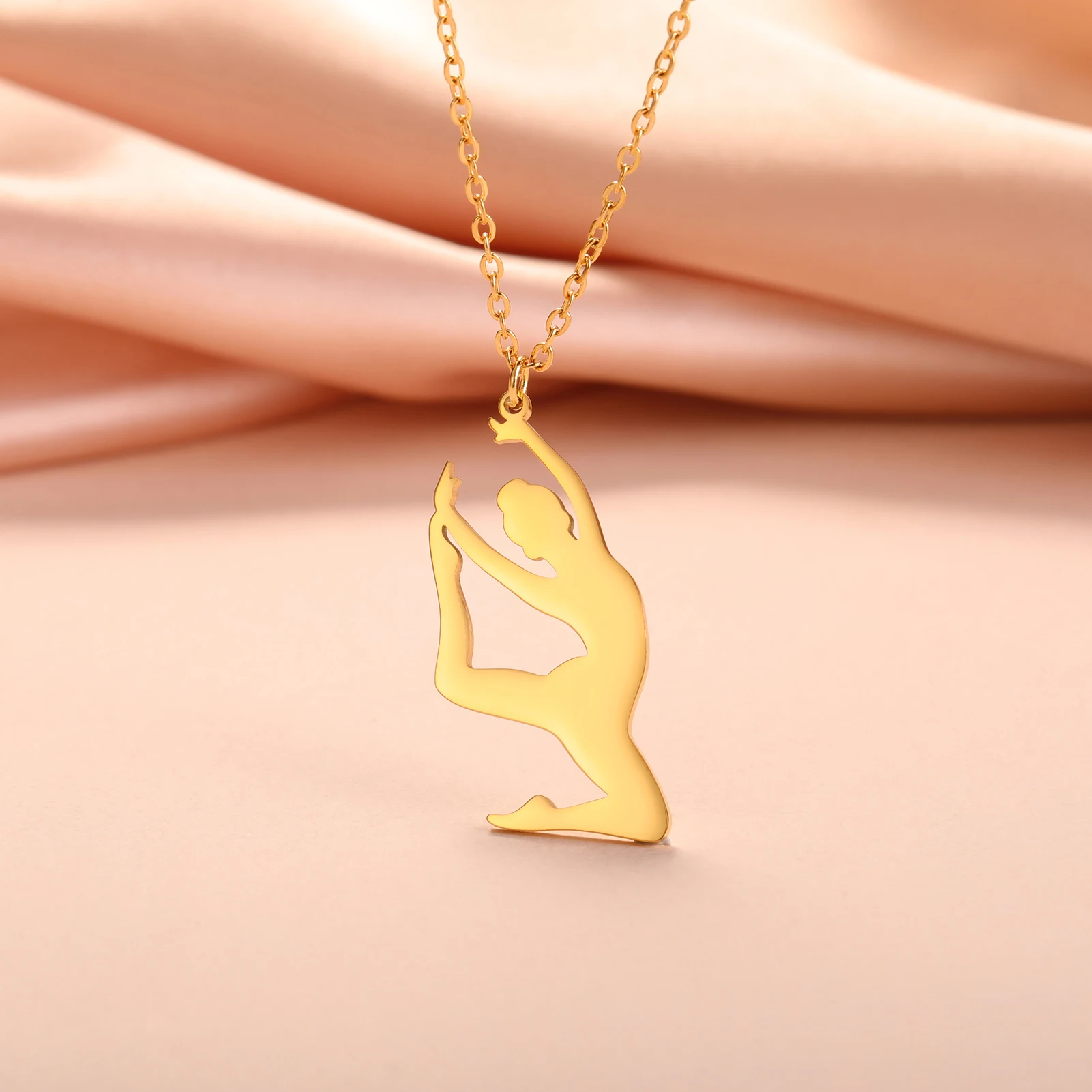COOLTIME Halskette mit Anhänger für rhythmische Gymnastik, Edelstahl, Trend-Turnerin, Sport-Tänzerin-Halskette, Schmuck, Geschenk für Frauen – Detail 28