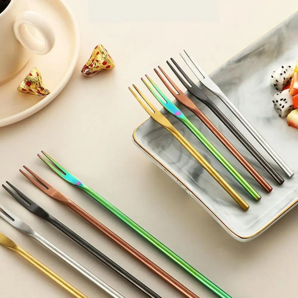 Creative Sanded Pickle Fork Solid Household Long Handle Fruit Fork Tableware Utensil Kitchen Supplies Fruit Toothpick